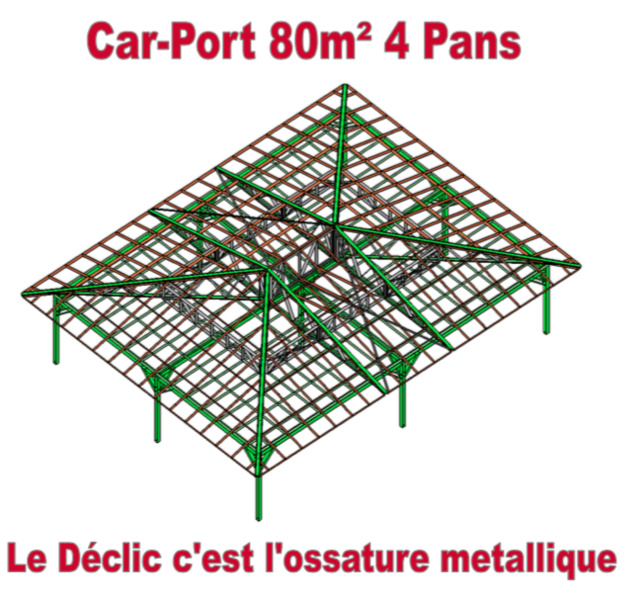 Car-Port 80M2 4 pans
